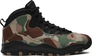 Air Jordan 10 Retro Desert Camo Sneakers, Brown