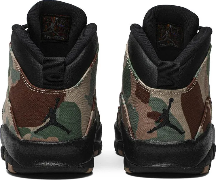 Air Jordan 10 Retro Desert Camo Sneakers, Brown