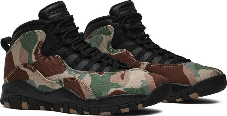 Air Jordan 10 Retro Desert Camo Sneakers, Brown