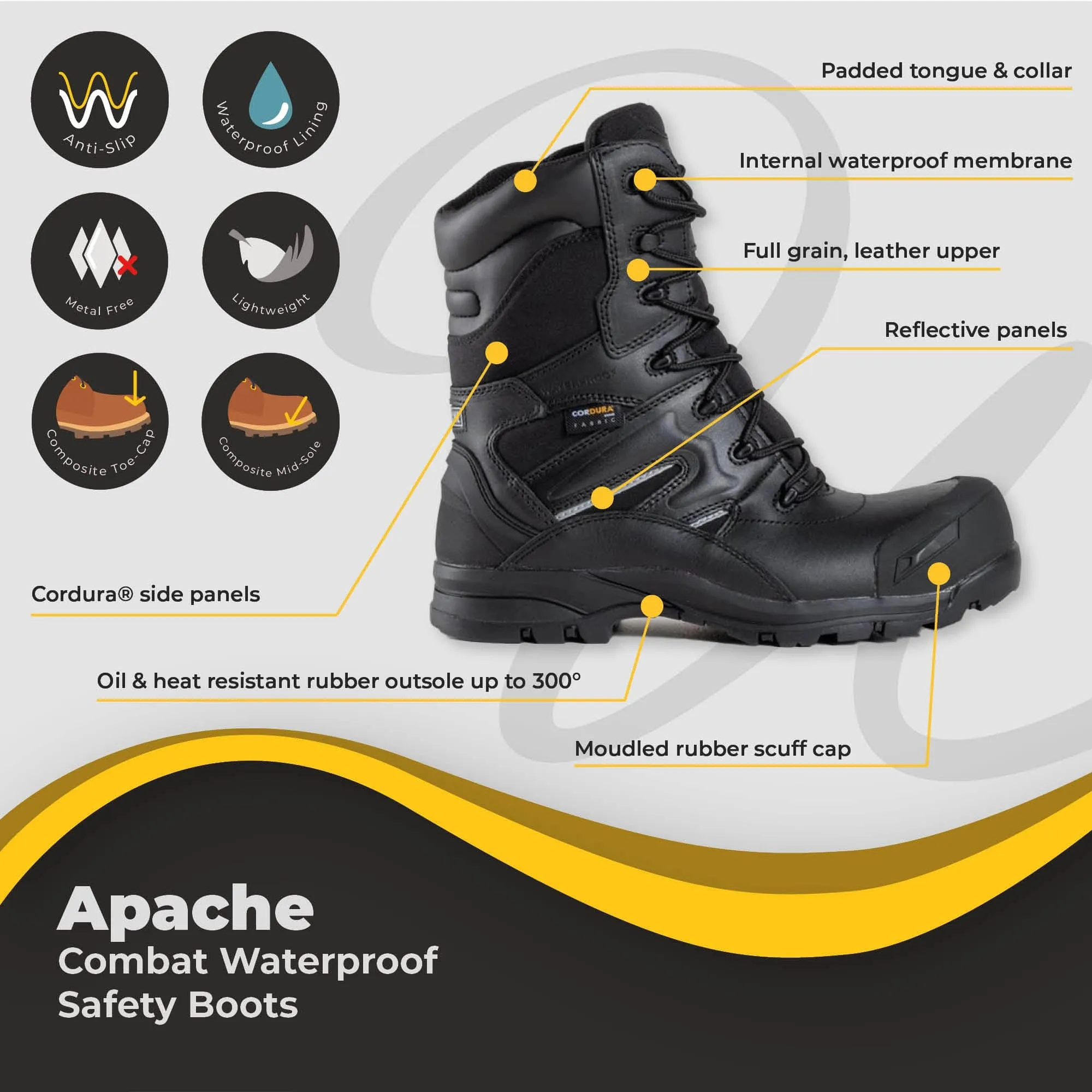 Apache Combat Waterproof Safety Boot