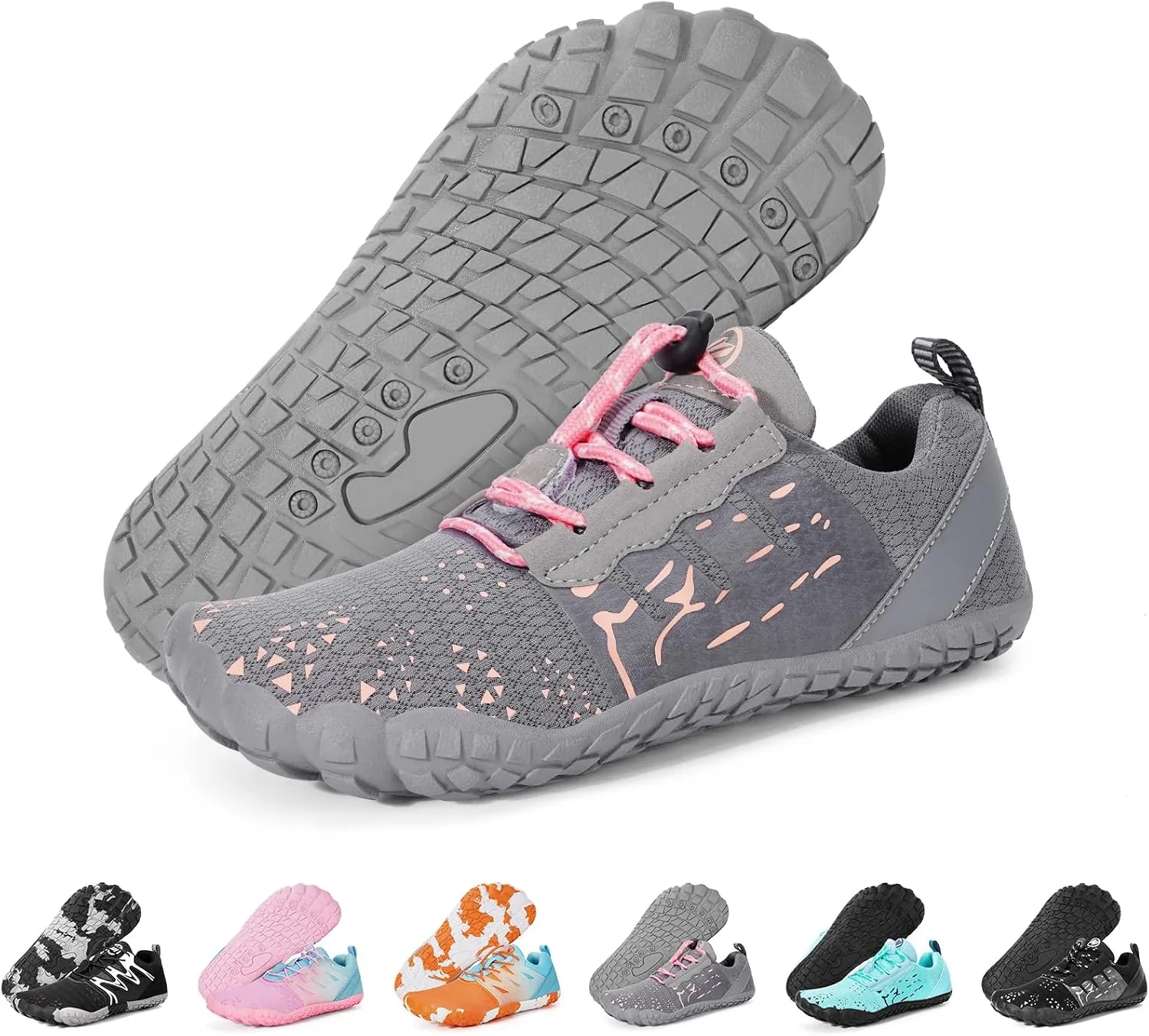 Barefoot Shoes Women Men, Hike Barefoot Womens Men Barefoot Hiking Beach Grounding Shoes Footwear for Travel, Pro Five Toe Shockproof and Anti Collision Wide Toe Box