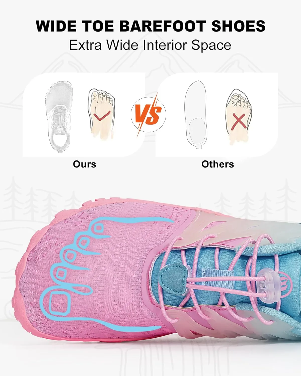 Barefoot Shoes Women Men, Hike Barefoot Womens Men Barefoot Hiking Beach Grounding Shoes Footwear for Travel, Pro Five Toe Shockproof and Anti Collision Wide Toe Box