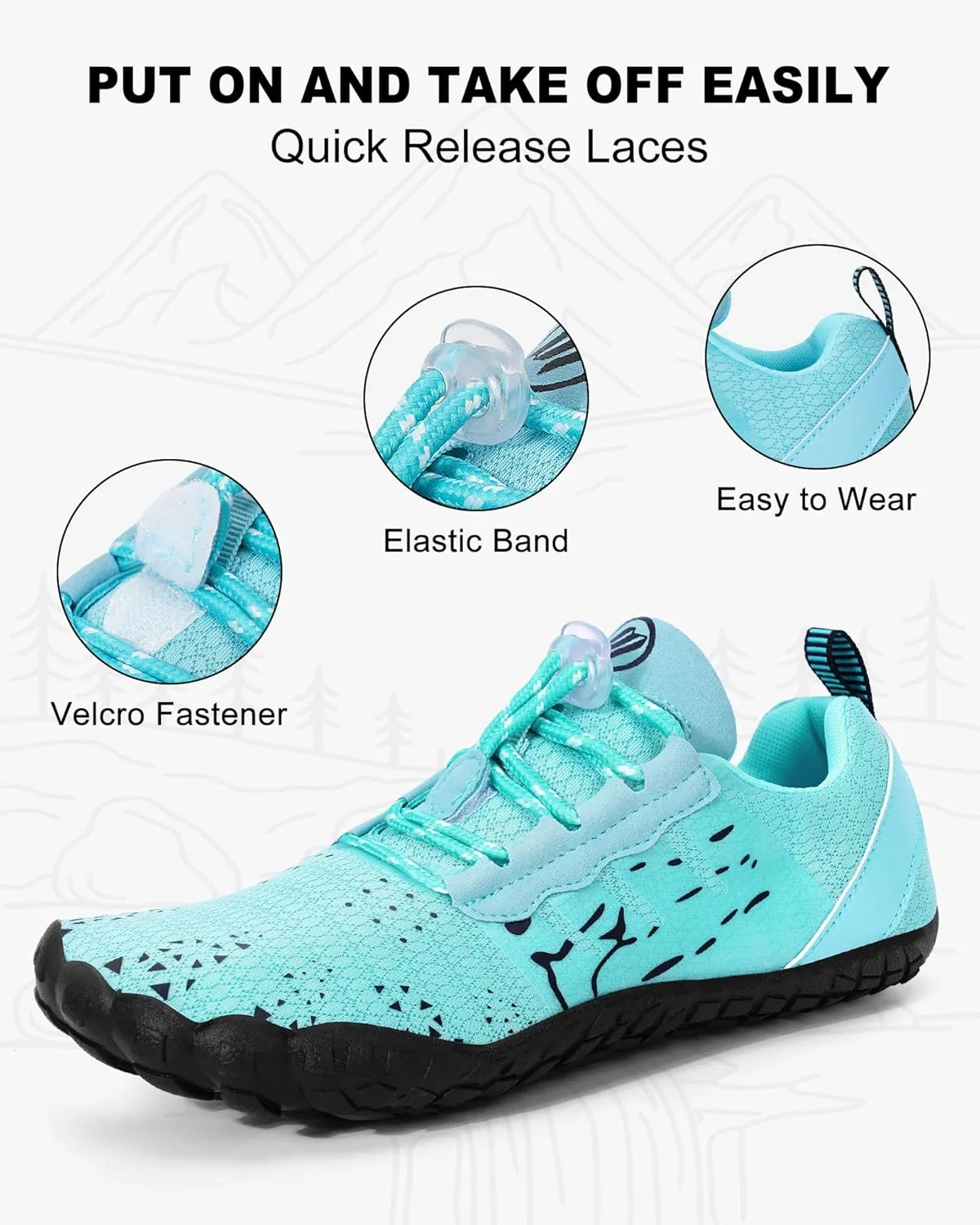 Barefoot Shoes Women Men, Hike Barefoot Womens Men Barefoot Hiking Beach Grounding Shoes Footwear for Travel, Pro Five Toe Shockproof and Anti Collision Wide Toe Box