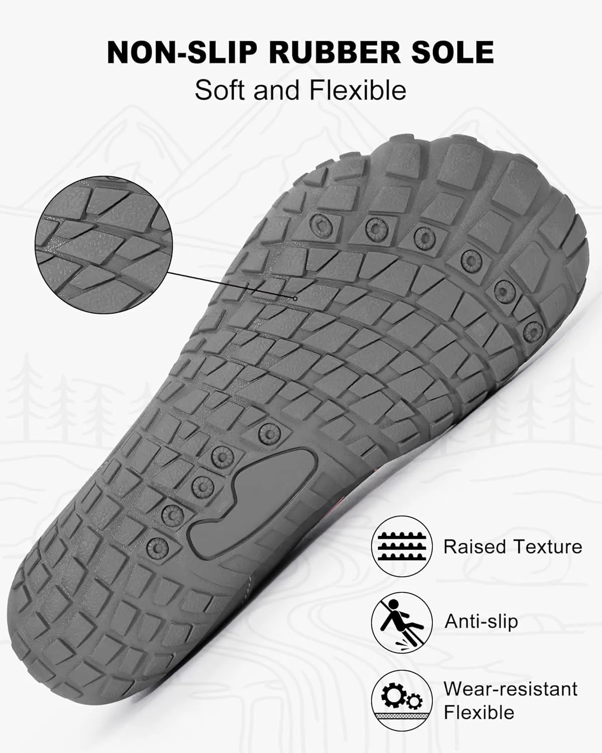 Barefoot Shoes Women Men, Hike Barefoot Womens Men Barefoot Hiking Beach Grounding Shoes Footwear for Travel, Pro Five Toe Shockproof and Anti Collision Wide Toe Box