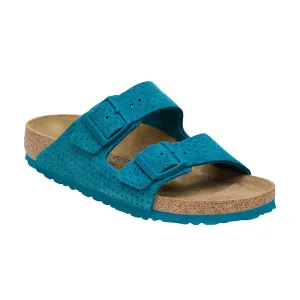 Birkenstock Turquoise Embossed Suede Leather