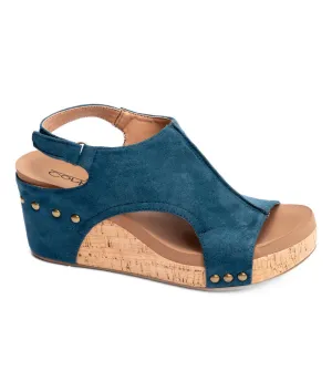 Carley in Teal Faux Suede by Corkys