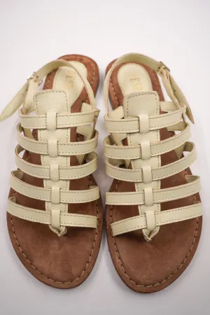 Cream Multi Strap Sandals