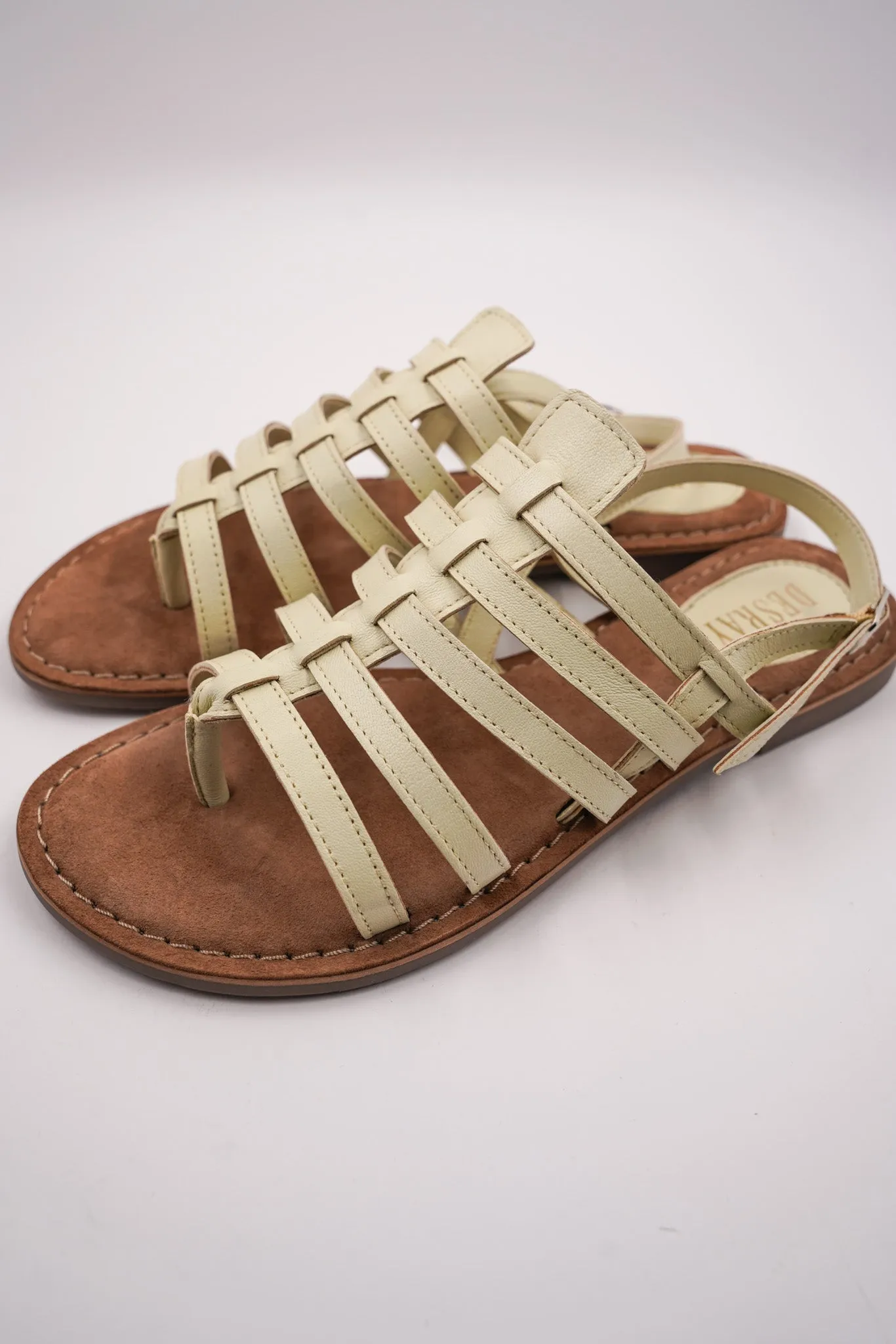 Cream Multi Strap Sandals