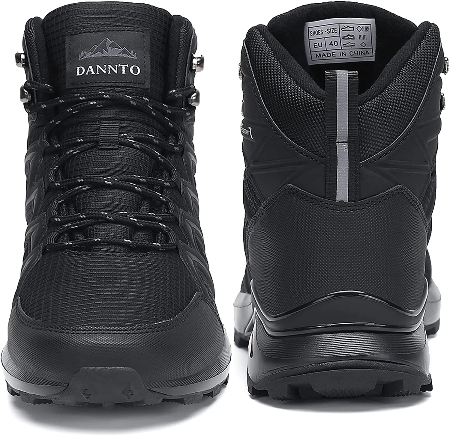 Dannto Men Snow Boots Winter Hiking Shoes Warm Fur Lined Outdoor Ankle Sneakers Trekking Camping
