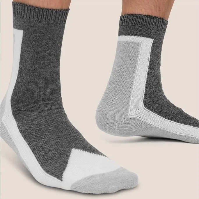 High Ankle Seven Socks (Grey   White)