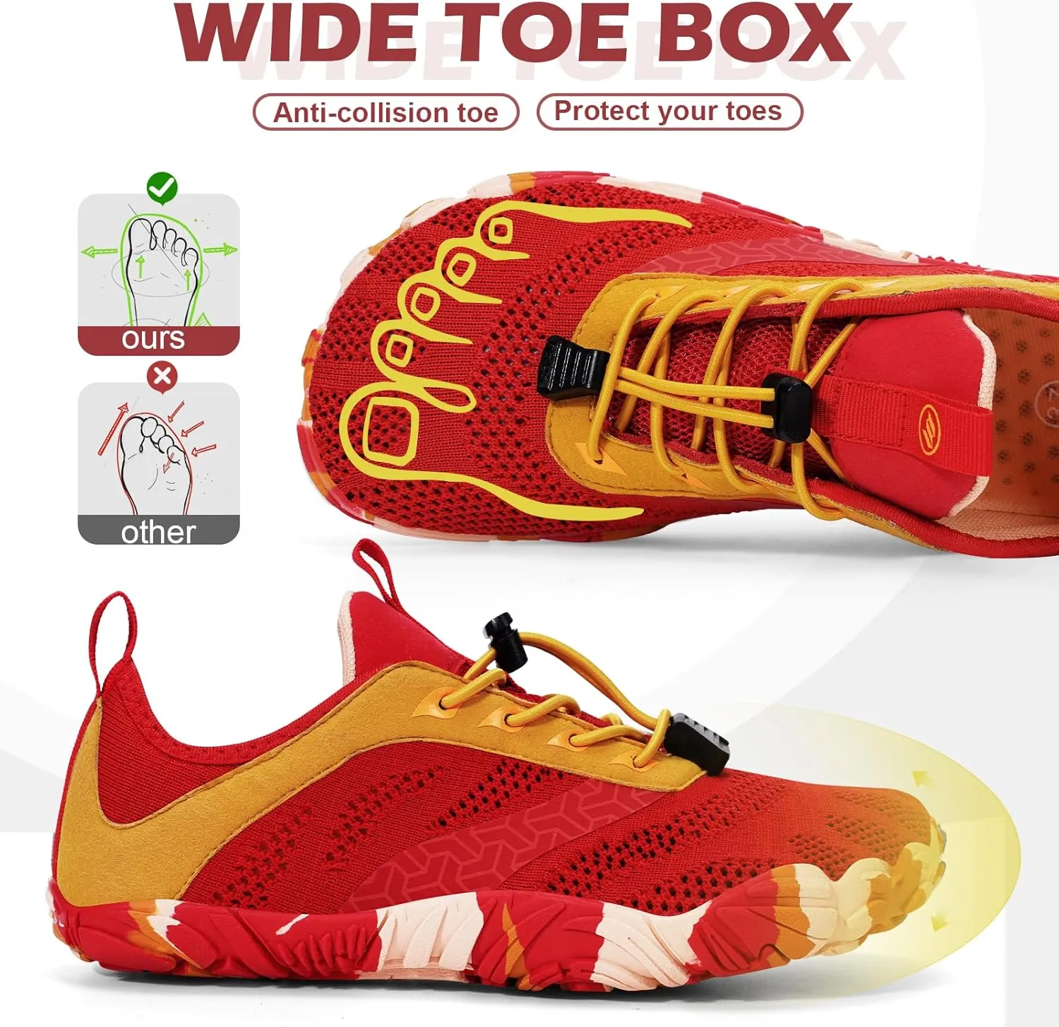 Hike Barefoot Shoes Women Men with Wide Toe Box Footwear Healthy Non-Slip Hike Beach Pool Aqua Swim Surf Hiking Running Athletic Water Shoe