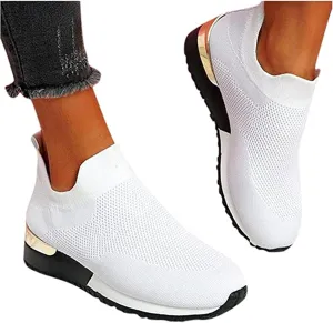 Lausiuoe Sneakers For Women Walking Shoes Slip On Comfort Light Weight Mesh Tennis Shoes Casual Sneakers for Gym Work