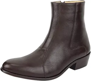 LIBERTYZENO Mens Plain & Snake Print Leather Adults High Ankle Retro Dress Boots for Prom Graduation