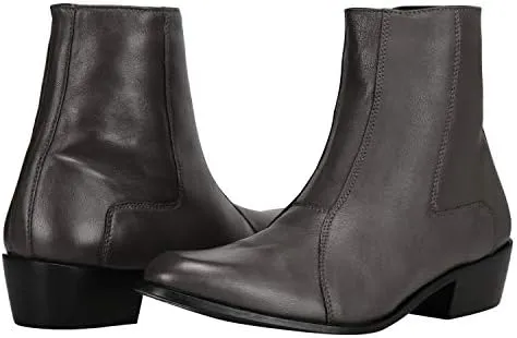 LIBERTYZENO Mens Plain & Snake Print Leather Adults High Ankle Retro Dress Boots for Prom Graduation