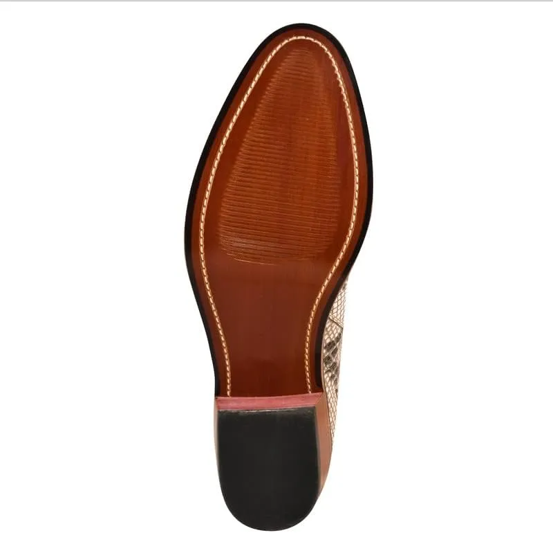 LIBERTYZENO Mens Plain & Snake Print Leather Adults High Ankle Retro Dress Boots for Prom Graduation