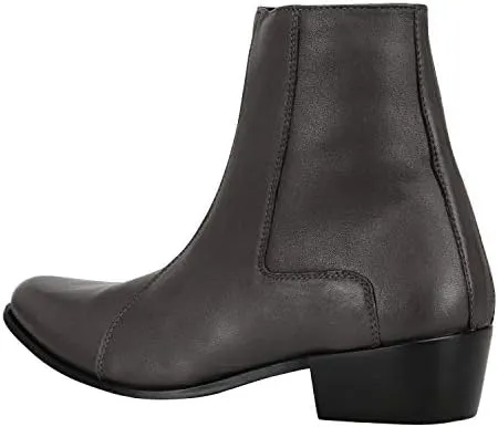 LIBERTYZENO Mens Plain & Snake Print Leather Adults High Ankle Retro Dress Boots for Prom Graduation