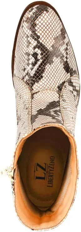 LIBERTYZENO Mens Plain & Snake Print Leather Adults High Ankle Retro Dress Boots for Prom Graduation