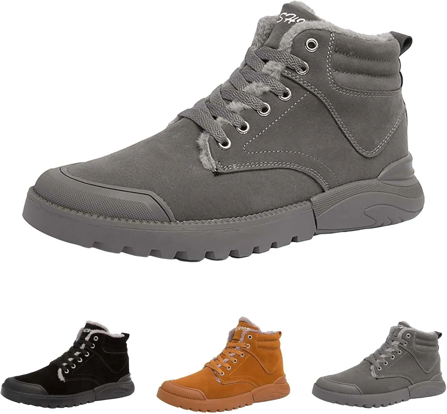 Men Work Boots Non Steel Toe Hiking Sneakers Warm Ankle Womens Safety Toe Shoes Wide Width Platform Sneakers Lightweight Safety Hike Grounded Footwear