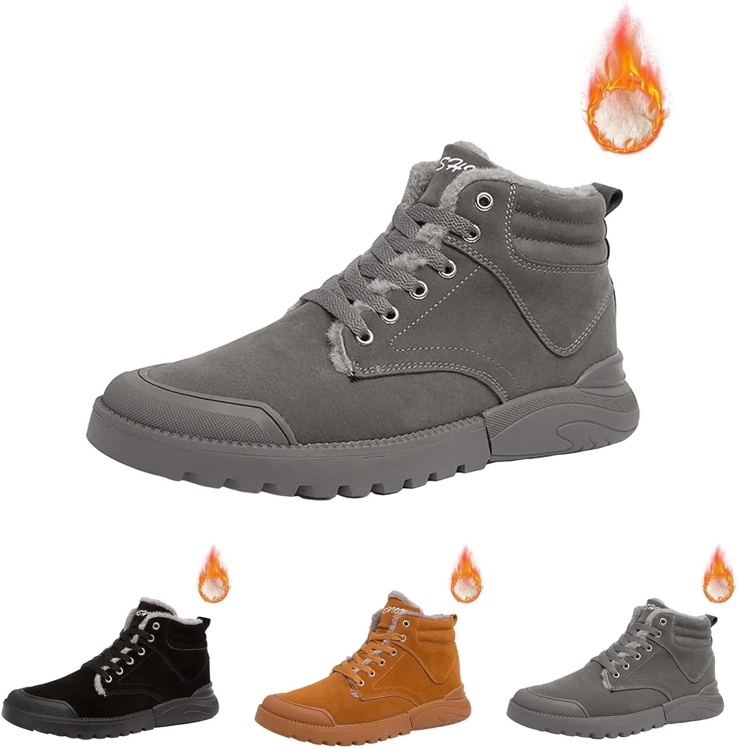 Men Work Boots Non Steel Toe Hiking Sneakers Warm Ankle Womens Safety Toe Shoes Wide Width Platform Sneakers Lightweight Safety Hike Grounded Footwear