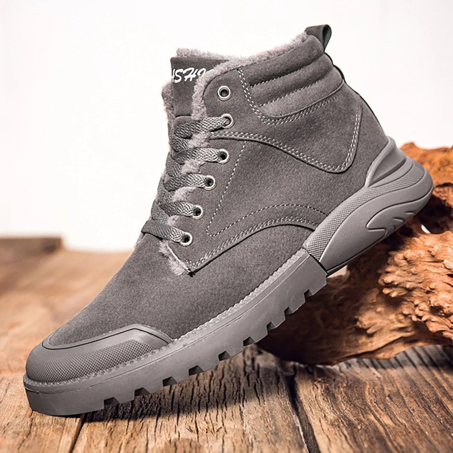 Men Work Boots Non Steel Toe Hiking Sneakers Warm Ankle Womens Safety Toe Shoes Wide Width Platform Sneakers Lightweight Safety Hike Grounded Footwear