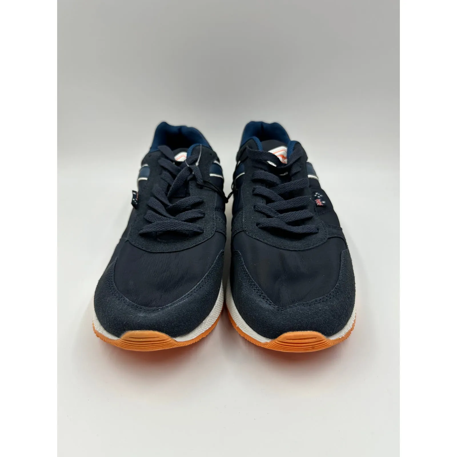 Men's Size 10, Retro Blue Upper Sole with White Sole and Orange Tread