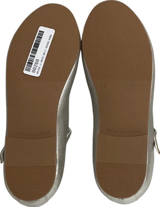 Papouelli Metallic Leather Avery Mary Janes UK 12.5 EU 31 