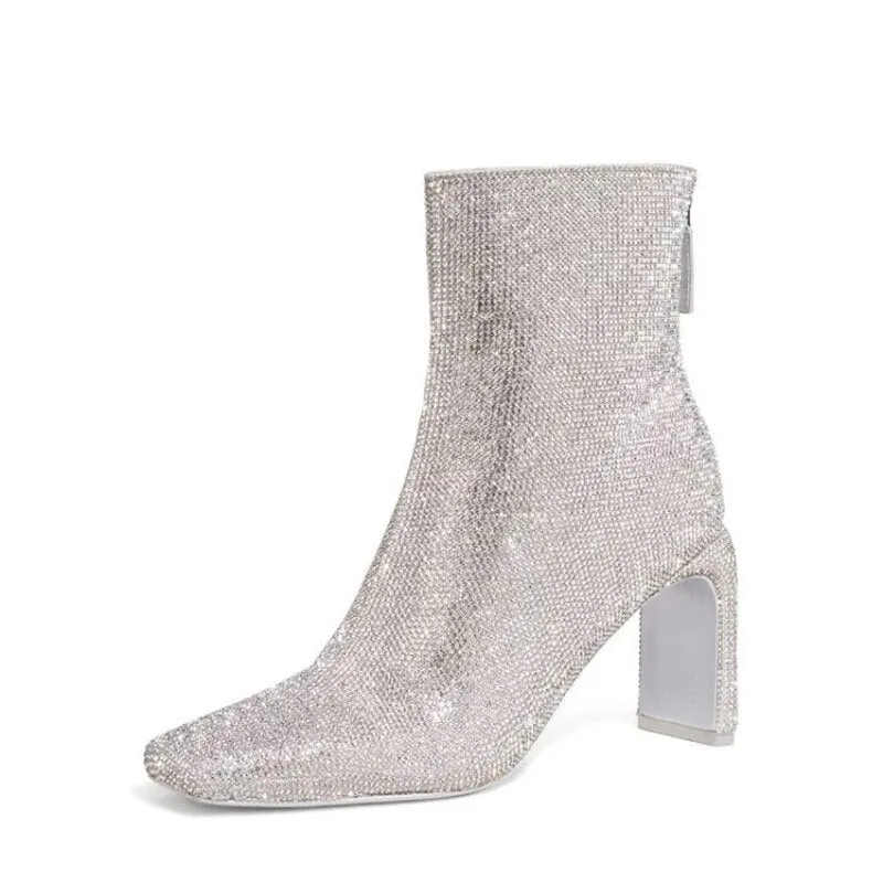 Pre Order:  Rhinestones Ankle Boots