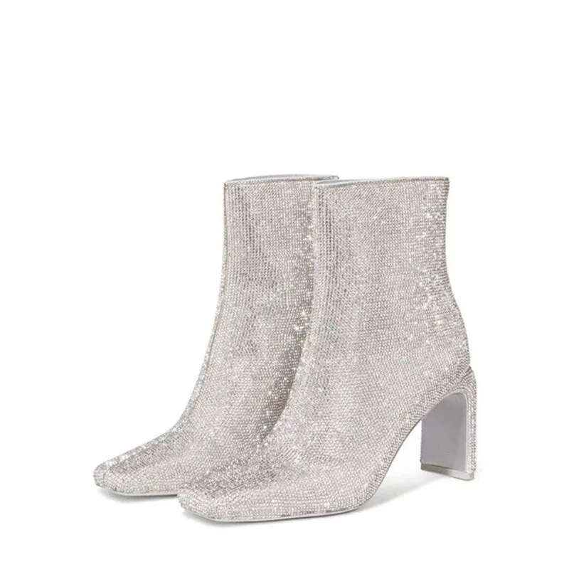 Pre Order:  Rhinestones Ankle Boots