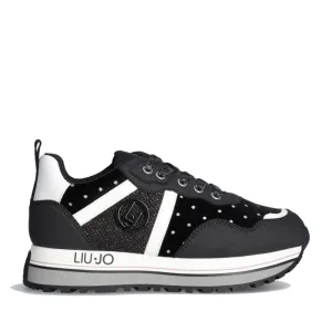 Scarpe LIU JO Maxi Wonder 604 Sneakers Platform in Velluto con Pois Glitter