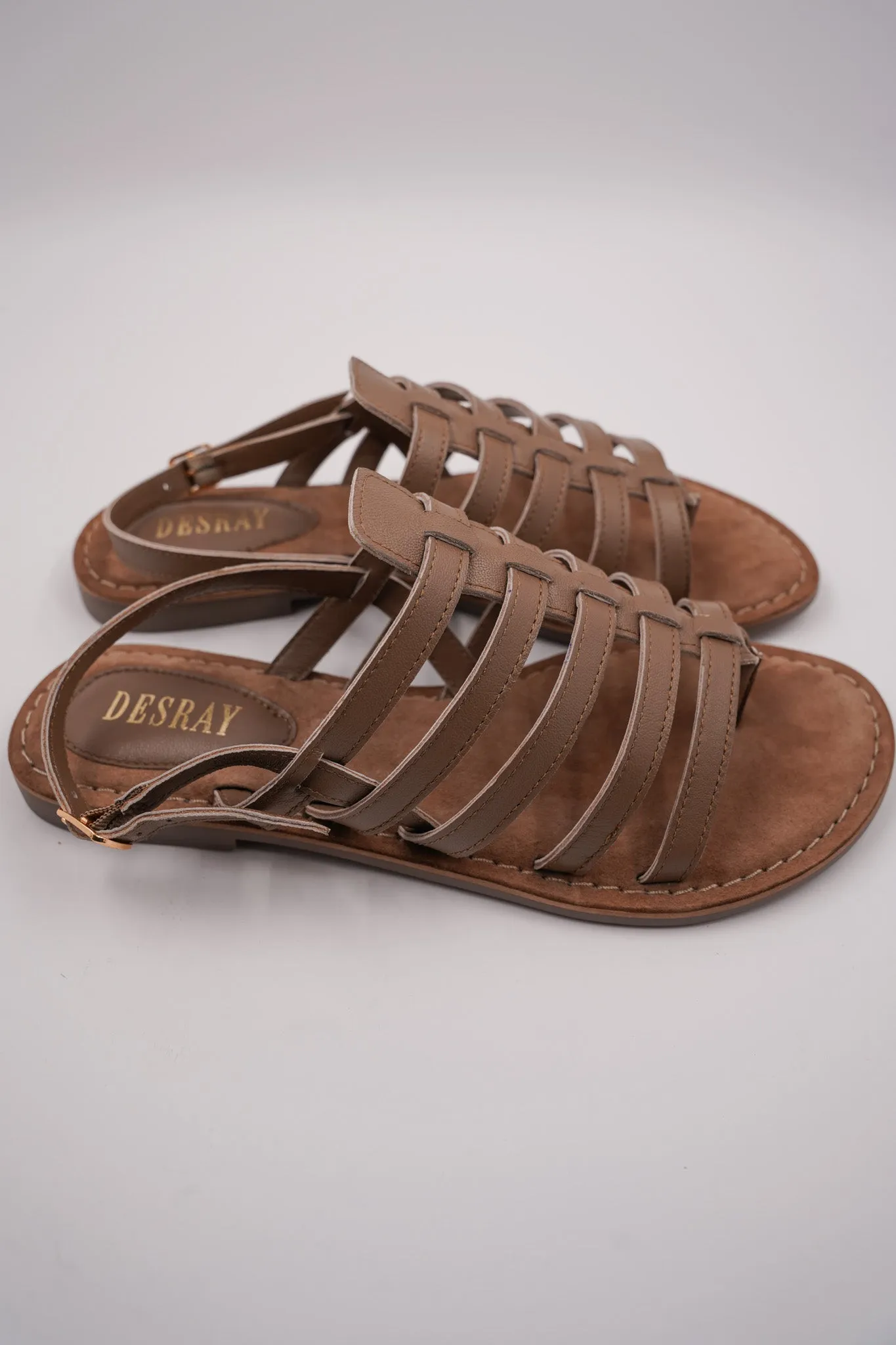 Taupe Multi Strap Sandals