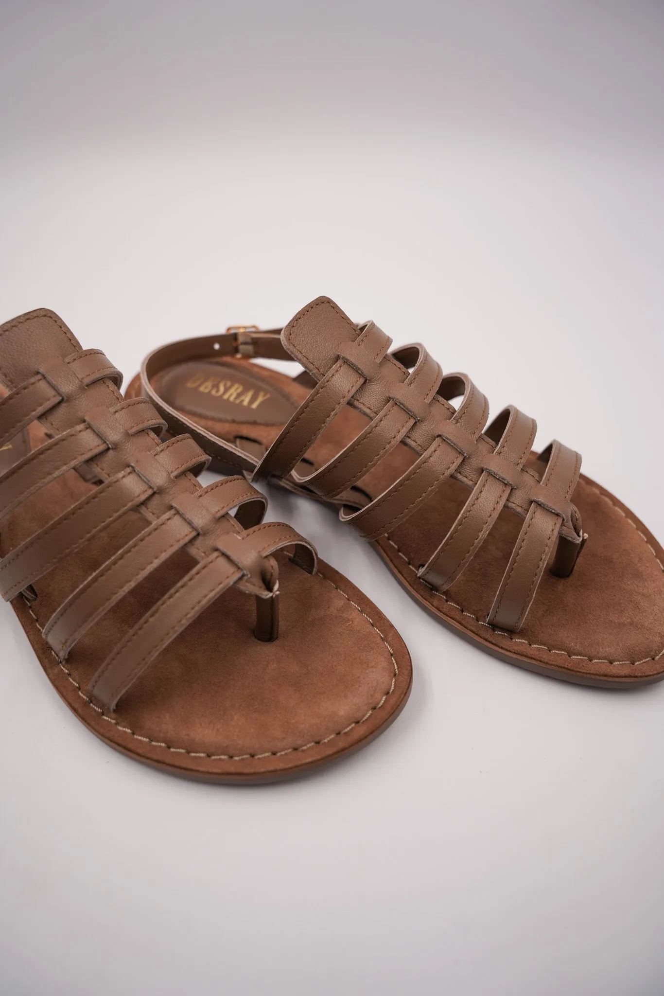 Taupe Multi Strap Sandals