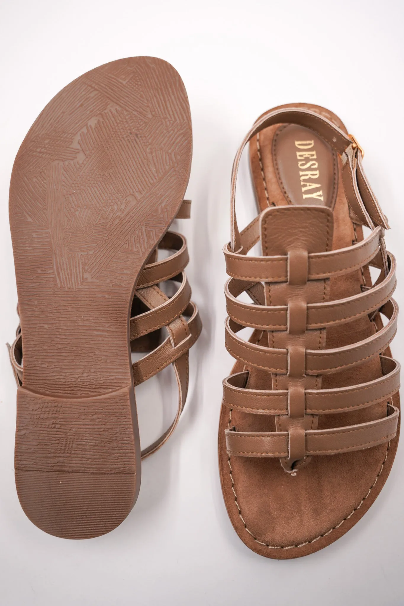 Taupe Multi Strap Sandals