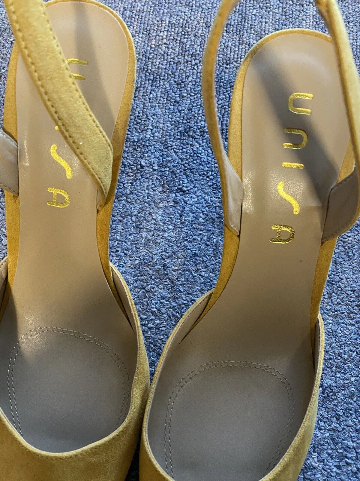 Unisa Women's Yellow Suede Slingback Heel Sandals Size 9.5